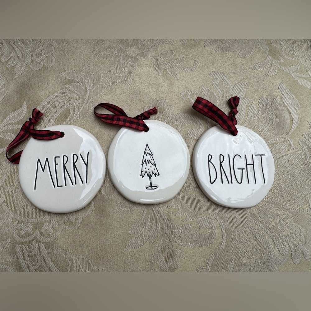 Rae Dunn Merry Bright & Christmas Tree Ornaments